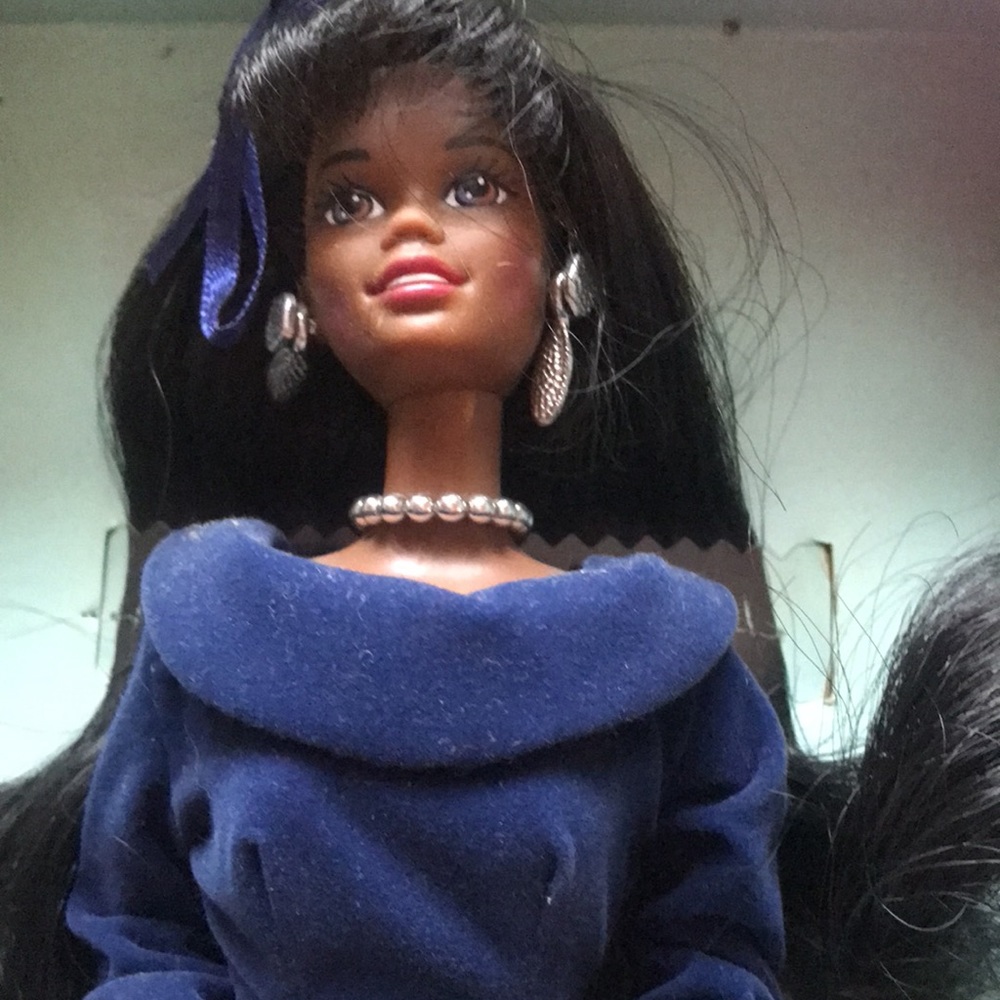 Doll 1995 Black Barbie Special Edition Winter Velvet First in a series.